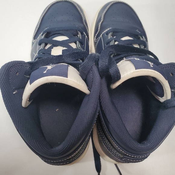 Nike Air Jordan 1 Retro Mid GS 'Obsidian' Sz-4Y 554725 402 - Picture 9 of 10